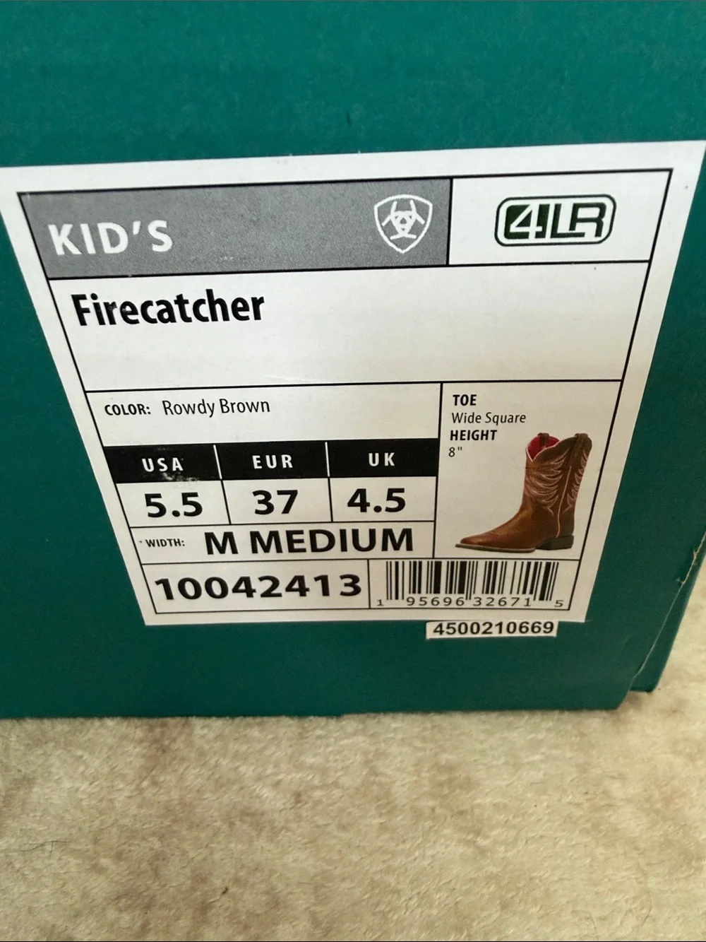 Ariat Kids Firecatcher Brown and Pink Western Cowgirl Boots